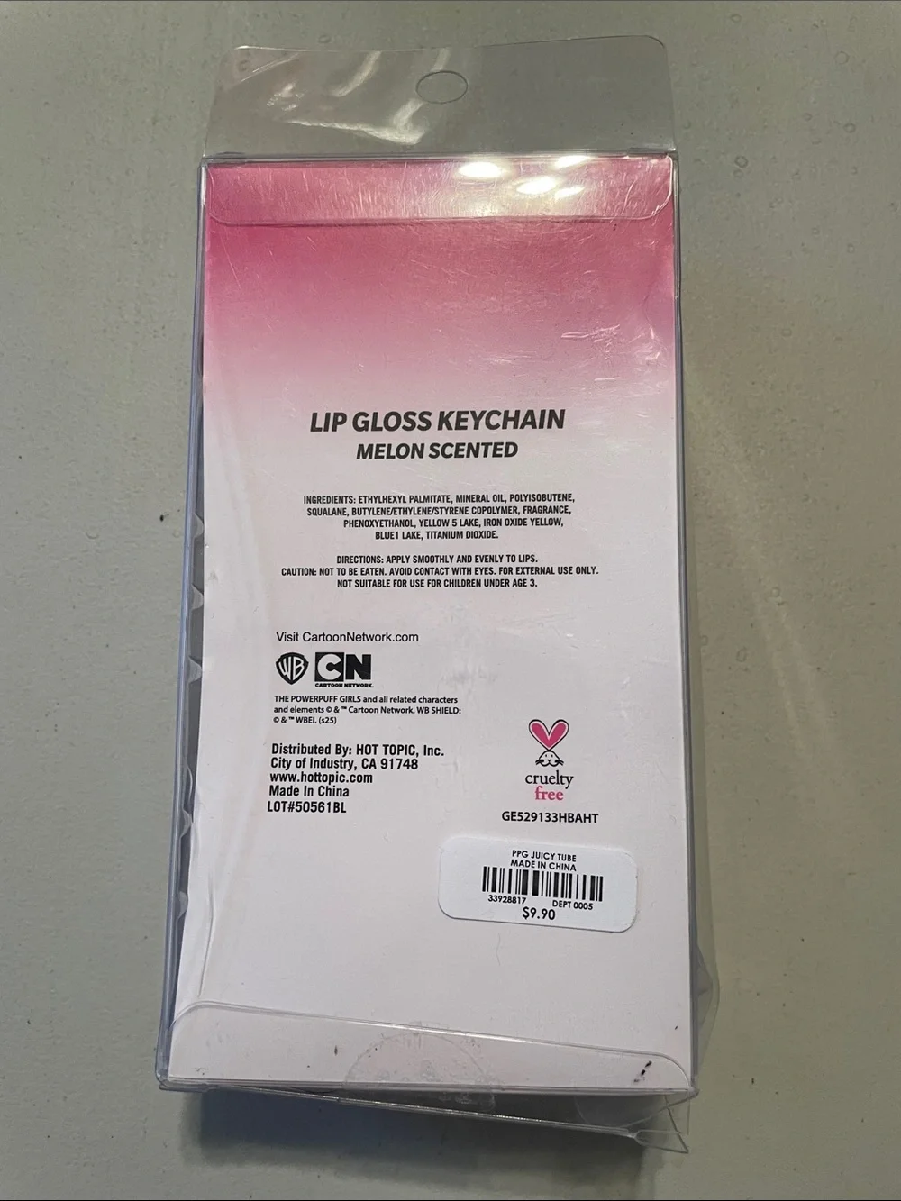 Powerpuff Girls Melon Scented Lip Gloss Keychain - Pink & Green Melon NWT